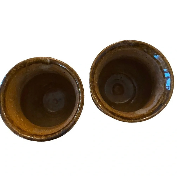 Vintage handmade stoneware pottery goblet / wine glasses / chalices - Picture 3 of 4